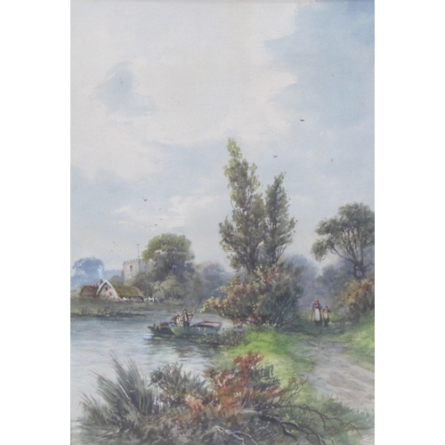 440 - J. WILTON. On a Path by a Farm; and By a River, signed, watercolour, 17½ x 12iin; a pair (2)