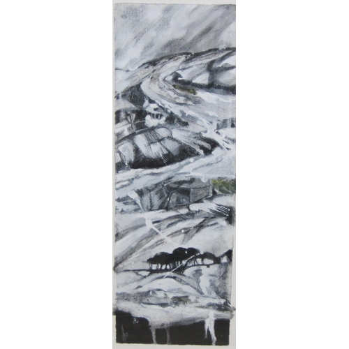 446 - DAVID SPURRIER RBA. 'Below the Tors', mixed media, including pastel and charcoal, 32 x 14in; and one... 