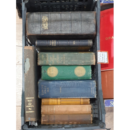 464 - Six boxes of Books including books relating to India, Pamphlets on socialism, Syria, Birds, Hunting,... 