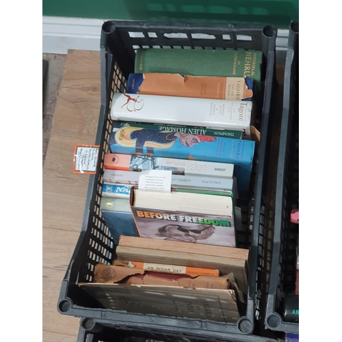 464 - Six boxes of Books including books relating to India, Pamphlets on socialism, Syria, Birds, Hunting,... 