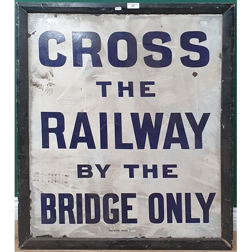 47 - A wooden framed enamel Sign 