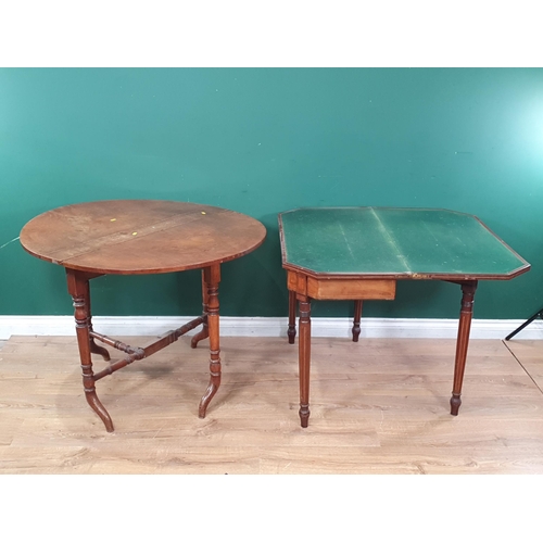 5 - A 19th Century Inlaid Mahogany fold-over Card Table 2ft 3