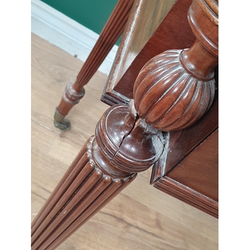 500 - A mahogany Dressing Table in the Gillows manner fitted frieze drawer mounted on reeded tapering supp... 