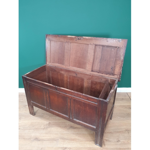 515 - An antique oak Coffer with three panel top, above three panel front, 4ft 22 x 2ft 5