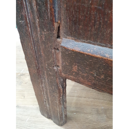 515 - An antique oak Coffer with three panel top, above three panel front, 4ft 22 x 2ft 5