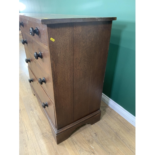 530 - A 19th Century oak Chest of four graduated drawers 3ft 3in H x 3ft 2in W