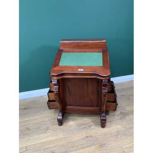 531 - A reproduction Victorian style mahogany Davenport 2ft 10in H x 1ft 10in W