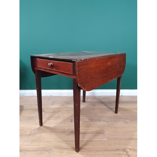 543 - A 19th Century mahogany Pembroke Table, fitted frieze drawer, on square tapered supports A/F.