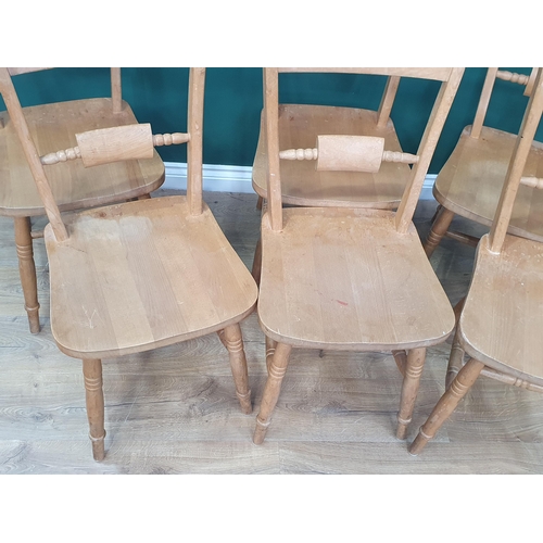 576 - A set of six beech Kitchen Chairs