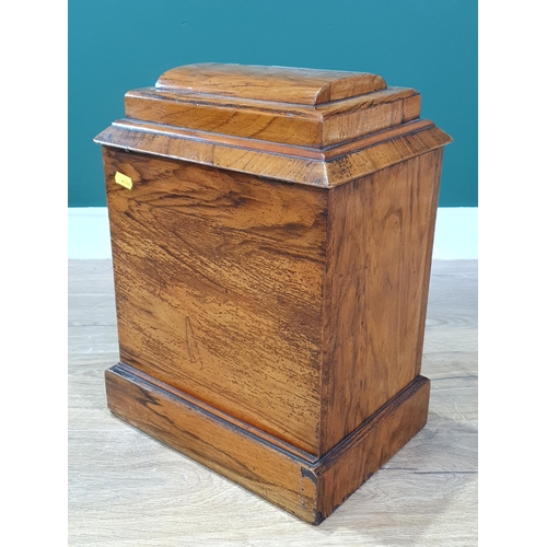 592 - A Victorian walnut Work Box with hinged lid enclosing sewing compartments, fall front with writing s... 