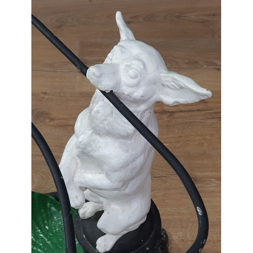 646 - A cast iron painted Stick Stand in the form of a begging dog 1ft 11in x 1ft 6in