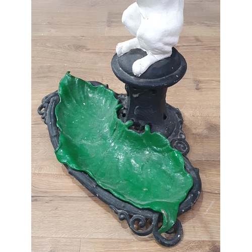 646 - A cast iron painted Stick Stand in the form of a begging dog 1ft 11in x 1ft 6in