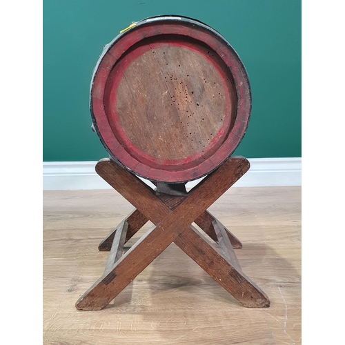 649 - A coopered oak Barrel on stand