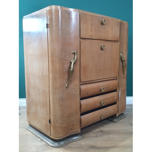 658 - An Art Deco walnut veneered Stereo Cabinet 3ft 4in H x 3ft 1in W