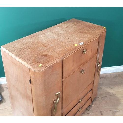 658 - An Art Deco walnut veneered Stereo Cabinet 3ft 4in H x 3ft 1in W