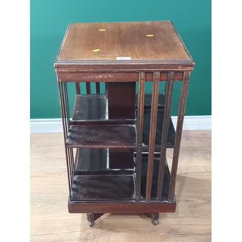 671 - An Edwardian mahogany revolving Bookcase 2ft 10in H x 1ft 6in