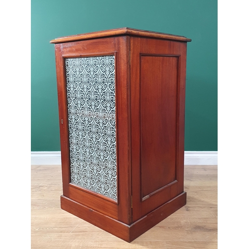 673 - A Victorian walnut Cabinet with single glazed door on plinth base 2ft 9in H x 1ft 7in W