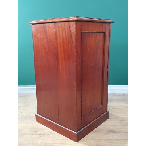 673 - A Victorian walnut Cabinet with single glazed door on plinth base 2ft 9in H x 1ft 7in W