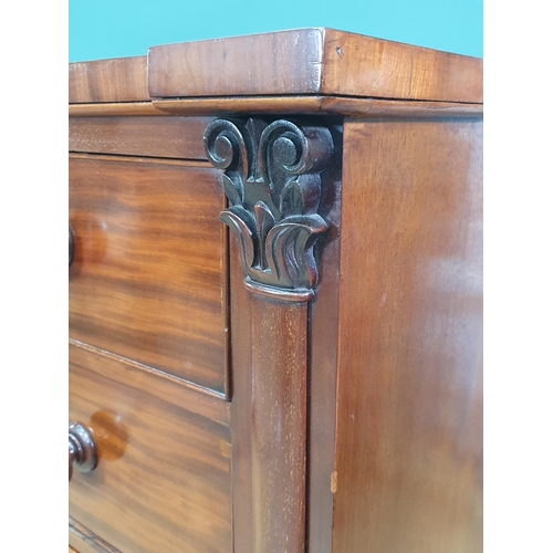 675 - A Victorian Scottish mahogany Chest of two short and three long drawers on plinth base 3ft 5in W x 3... 