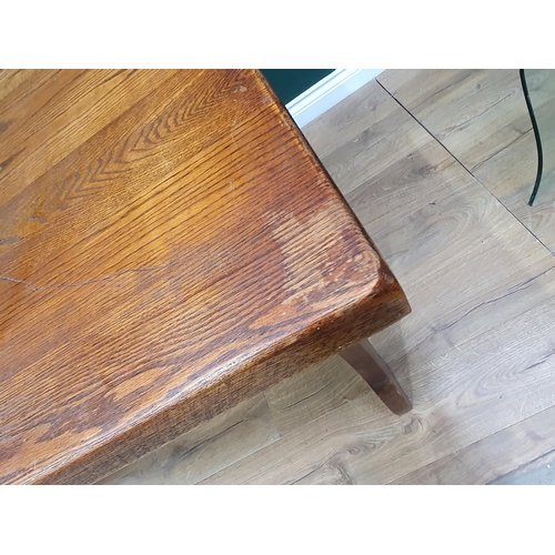 713 - A Spanish style oak Refectory Table 6ft L x 2ft 6in H