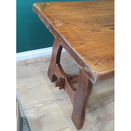 713 - A Spanish style oak Refectory Table 6ft L x 2ft 6in H