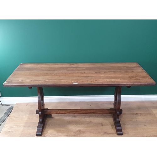 730 - An oak Refectory Table 5ft 6in L x 2ft 5in H