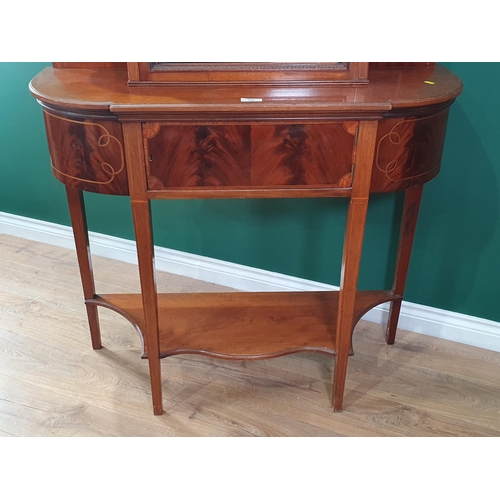 741 - An Edwardian mahogany Display Cabinet the glazed upper door above single cupboard, with satinwood st... 