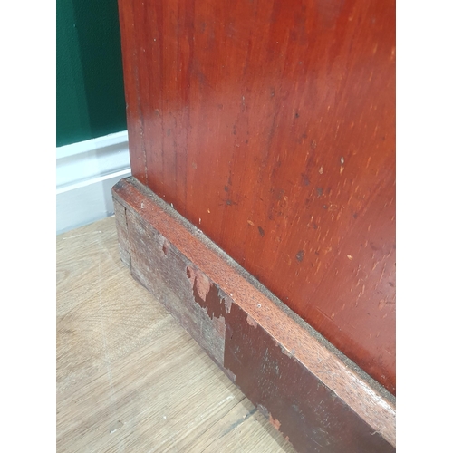 747 - A Victorian walnut glazed Bookcase, the base fitted drawers and cupboard doors on plinth base, 6ft 1... 