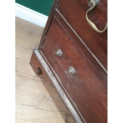 750 - A 19th Century mahogany Chest of two short and three long drawers on bracket supports, 3ft 5in W x 3... 