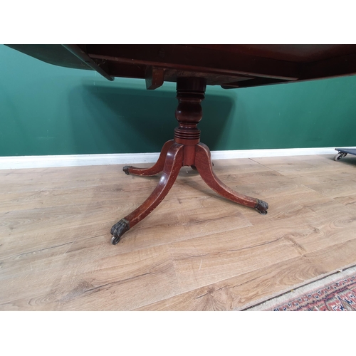 484 - A 19th Century mahogany Breakfast Table with rectangular top of splayed supports 4ft 8in W x 2ft 4in... 