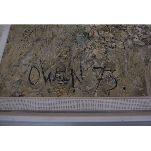 410 - MICHAEL OWEN. A Landscape with Church, Cyprus, signed and dated 1973, and inscribed on the reverse, ... 