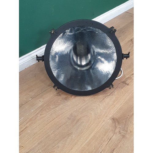 540 - A large copper Lantern type light supported on a metal bracket, 18in diam fitted for electricity