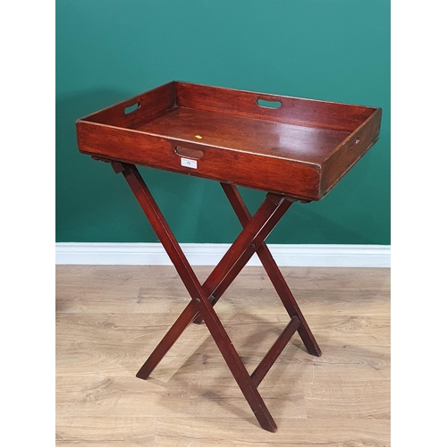 15 - A mahogany Butlers Tray on Stand, 2ft 4