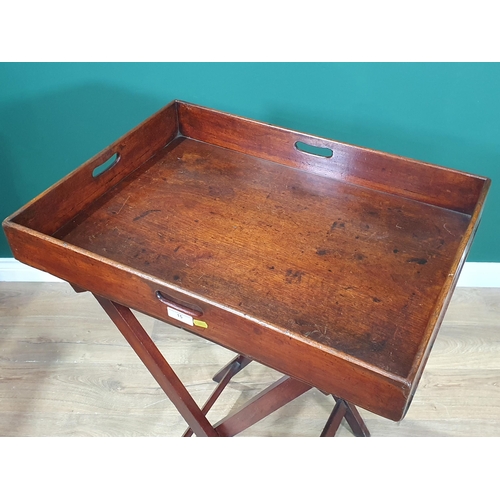 15 - A mahogany Butlers Tray on Stand, 2ft 4