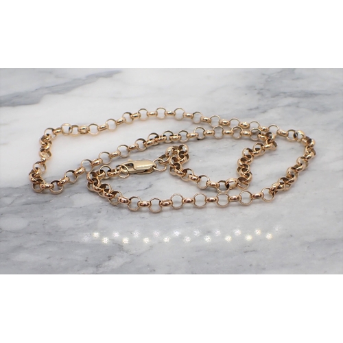 182 - A 9ct gold Belcher Chain, 50cms long, approx 16gms