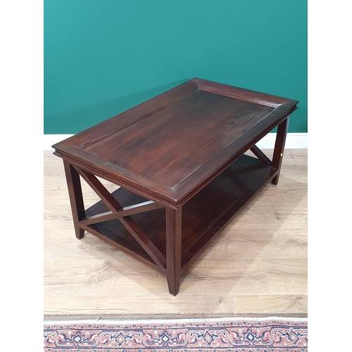 35 - A pair of reproduction mahogany Coffee Tables 3ft 4