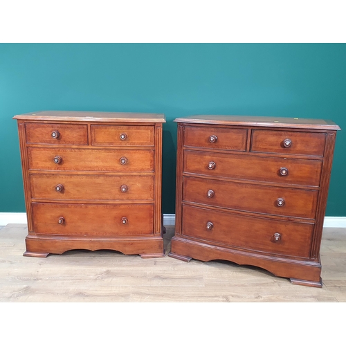 37 - A pair of Reproduction Chests of two short and three long Drawers, 3ft 4