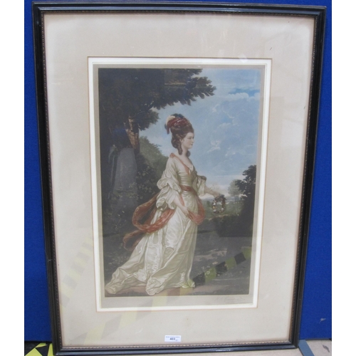 403 - HENRY T. GREENHEAD. Portrait of a Lady (after Reynolds), standing full length, a wooded landscape  b... 