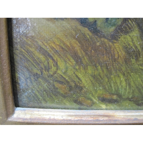 420 - AFTER JAMES HARDY JNR. 'Resting by a Field Gate', bears signature, oil on canvas, 9 x 12in; together... 