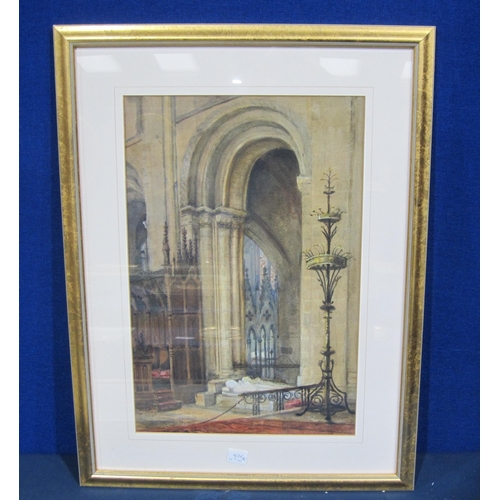 436 - F.B. VARLEY. The Precincts of Worcester Cathedral, signed, watercolour, 14 x 21in; a watercolour att... 