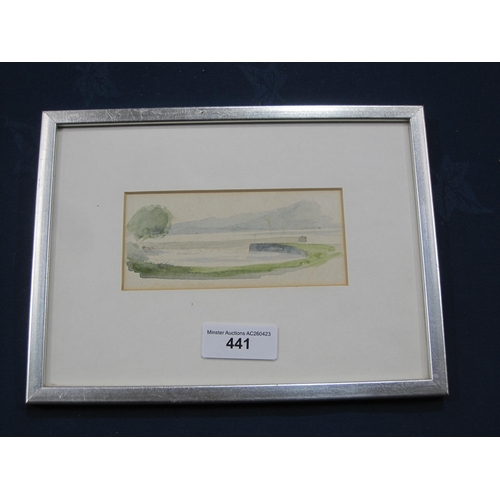 441 - SIR HUGH CASSON PRA. The Harbour, Brantwood, very faintly initialled and inscribed, watercolour sket... 