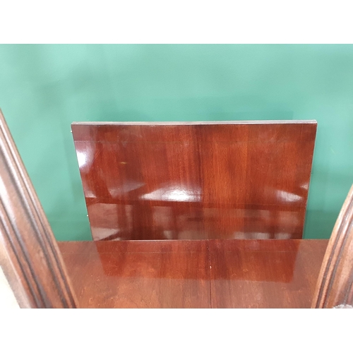 453 - A reproduction mahogany D-End Dining Table 7ft 2