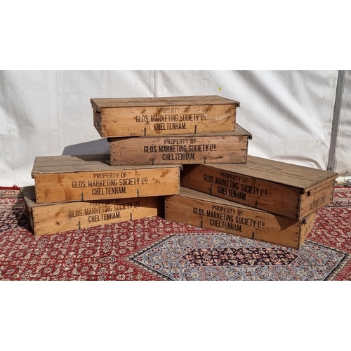 47 - Six wooden Flower Crates (Property of Glos. Marketing Society ltd. Cheltenham).