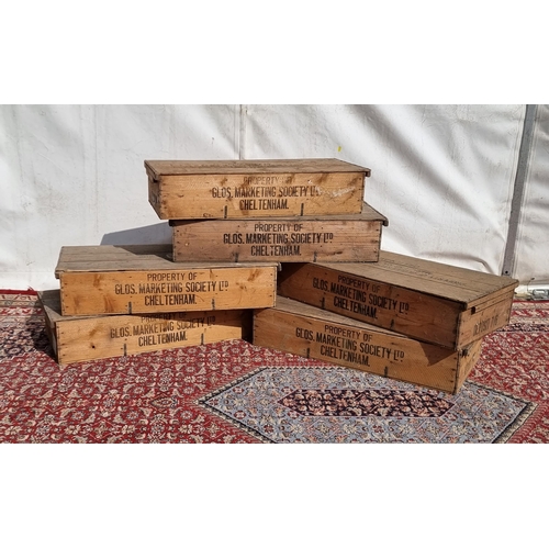 47 - Six wooden Flower Crates (Property of Glos. Marketing Society ltd. Cheltenham).