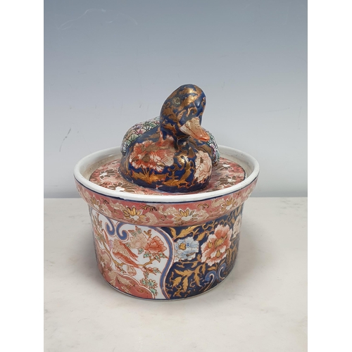 490 - An Imari patterned Duck Tureen, 9