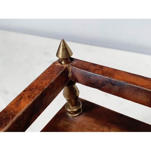 492 - A 19th Century walnut veneered Desk Stand with raised gallery, single fitted drawer and pull out lea... 