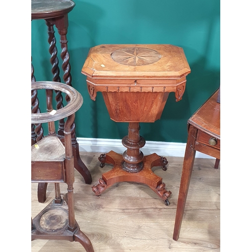 593 - A mahogany and crossbanded Dropleaf Table with single fitted drawer and inlaid decoration A/F, a two... 