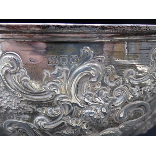 64 - A Victorian silver Rose Bowl embossed stag hunting scene, vacant cartouche, London 1898, 9½in diam, ... 