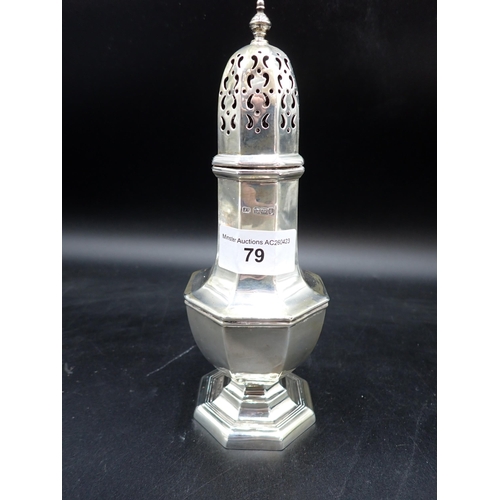 79 - A George V silver octagonal Sugar Caster, Sheffield 1913, 180gms