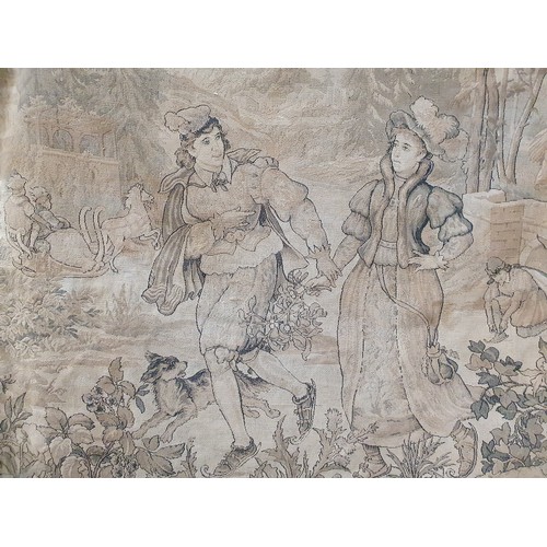 281 - A tapestry panel depicting two figures on a landscape 4ft 6